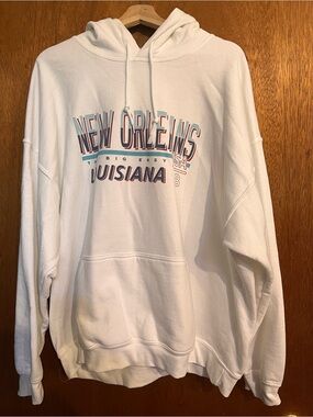 White New Orleans Louisiana Graphic Hoodie